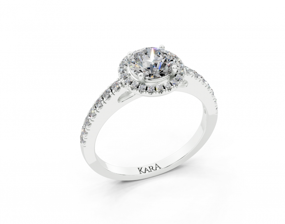 Engagement ring with central diamond of 0.73 ct and side diamonds of 0.23 ct