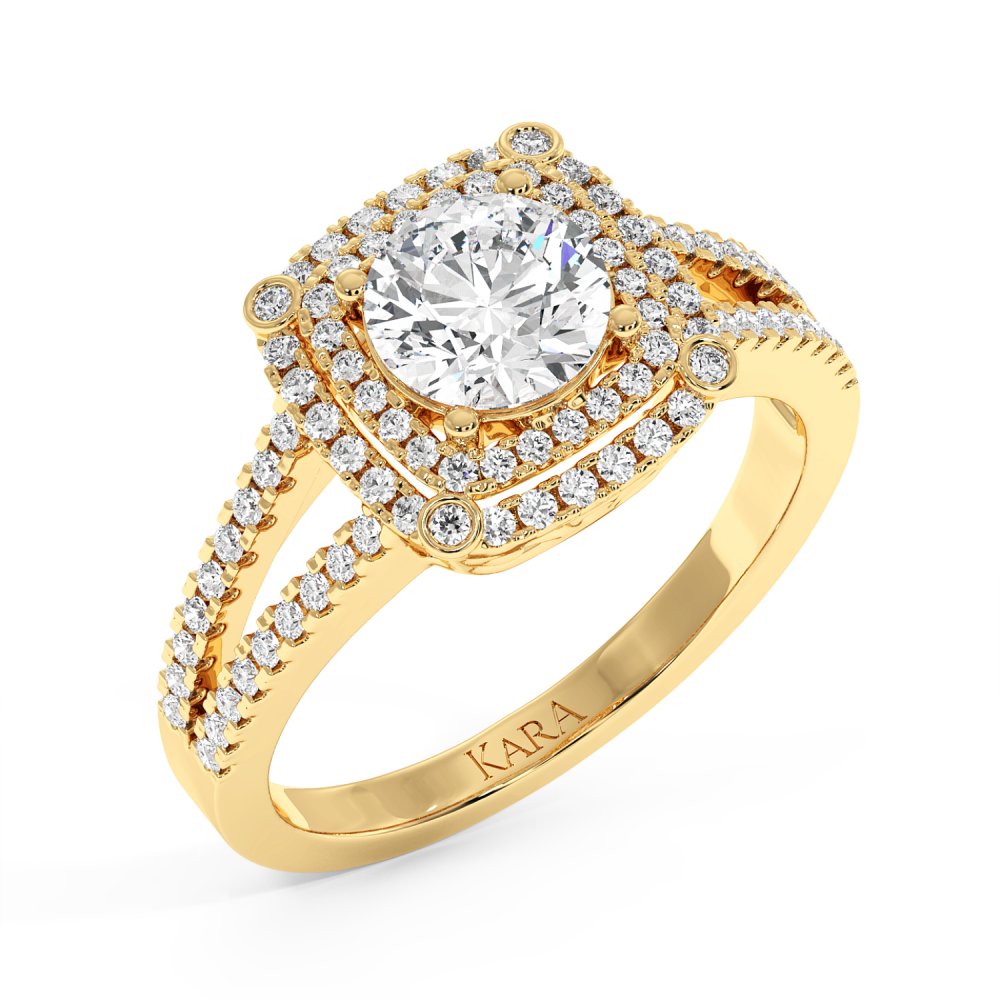 Engagement ring with central diamond of 0.78 ct and side diamonds of 0.42 ct