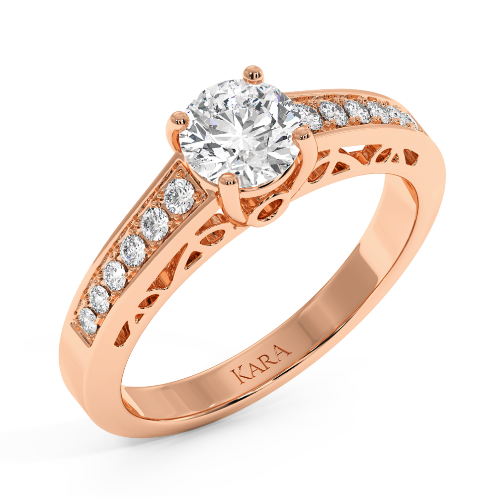 Engagement ring with central diamond of 0.80 ct and side diamonds of 0.20 ct