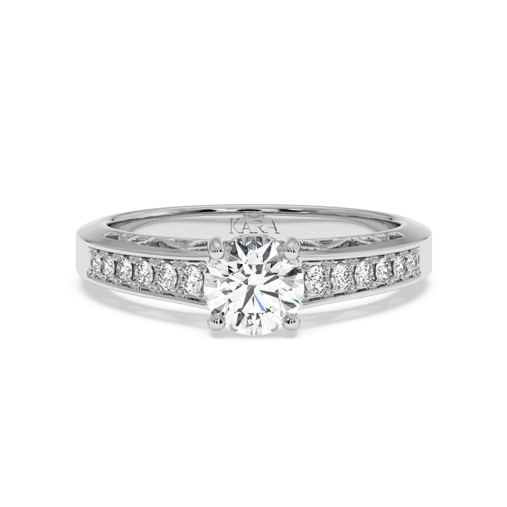 Engagement ring with central diamond of 0.80 ct and side diamonds of 0.20 ct