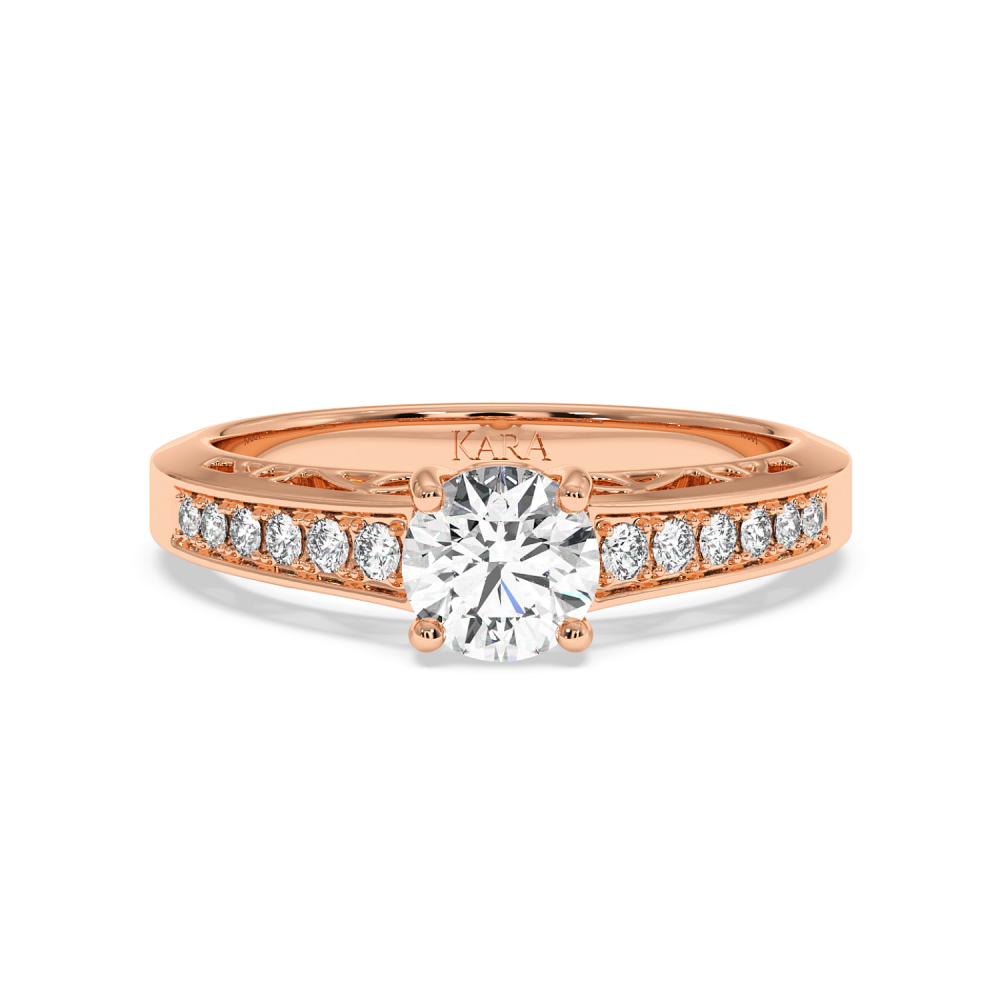 Engagement ring with central diamond of 0.80 ct and side diamonds of 0.20 ct