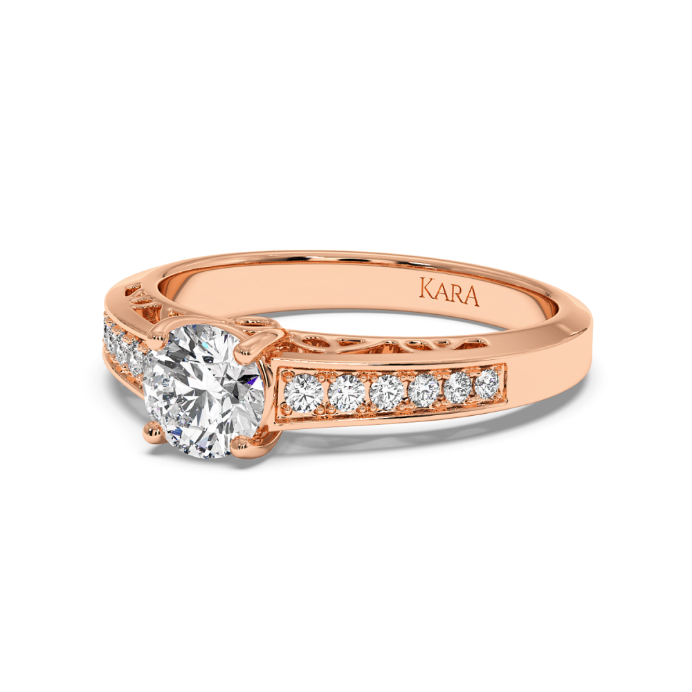 Engagement ring with central diamond of 0.80 ct and side diamonds of 0.20 ct