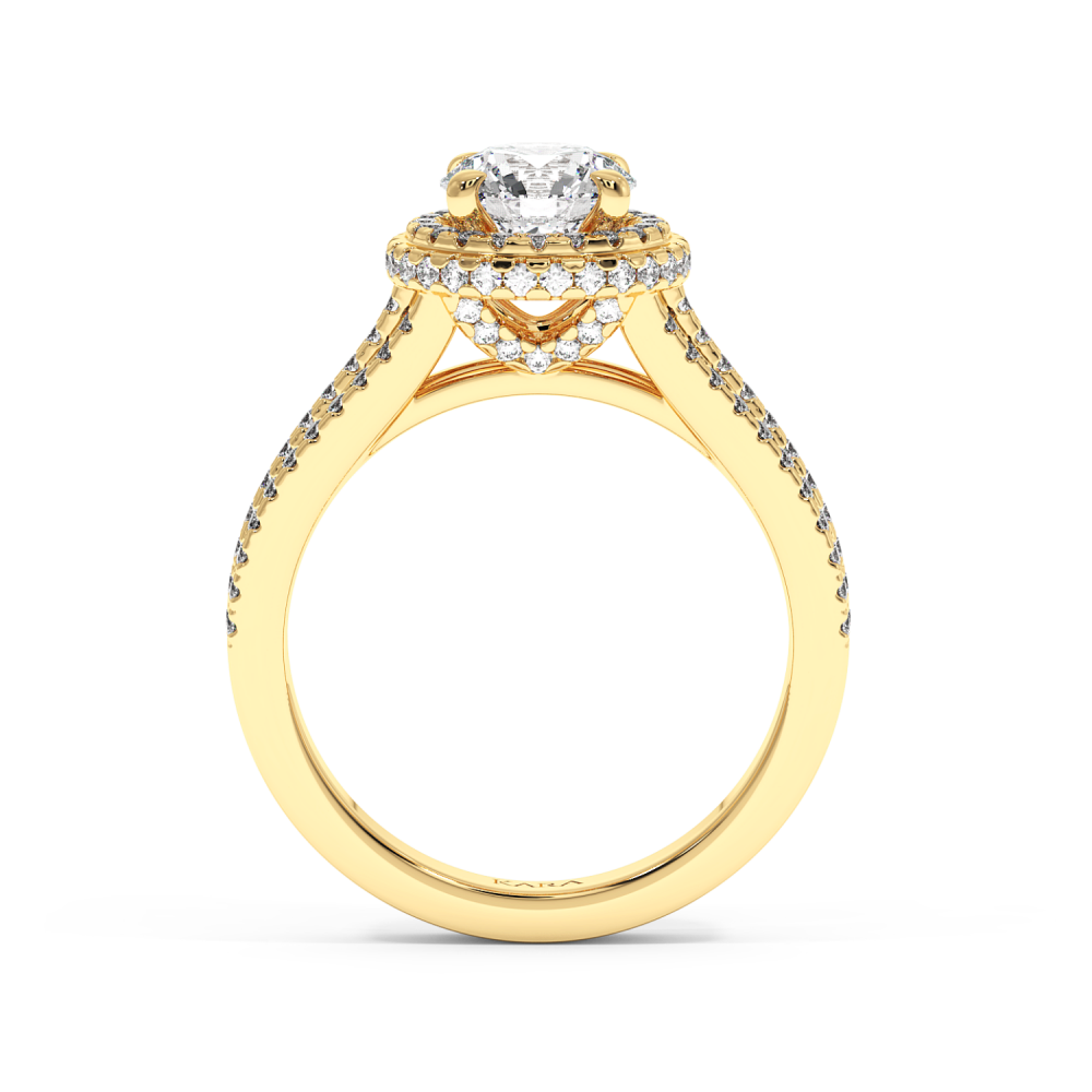 Engagement ring with 1.00 ct center diamond and 0.56 ct side diamonds