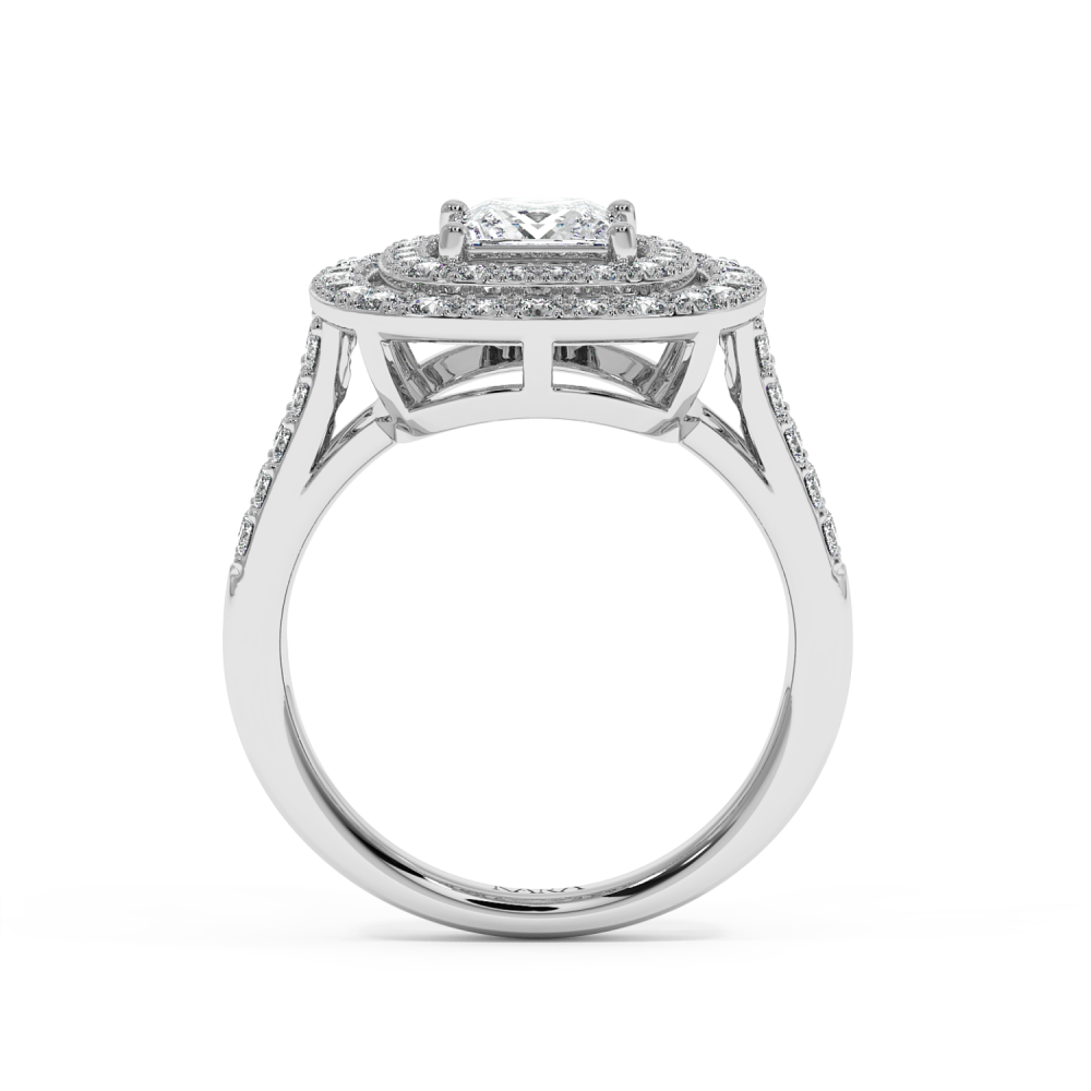 Ring with 1.02 ct center diamond and 1.01 ct side diamonds