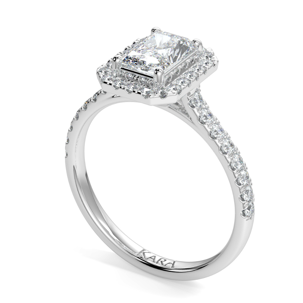 Engagement ring with 1.50 ct center diamond and 0.24 ct side diamonds