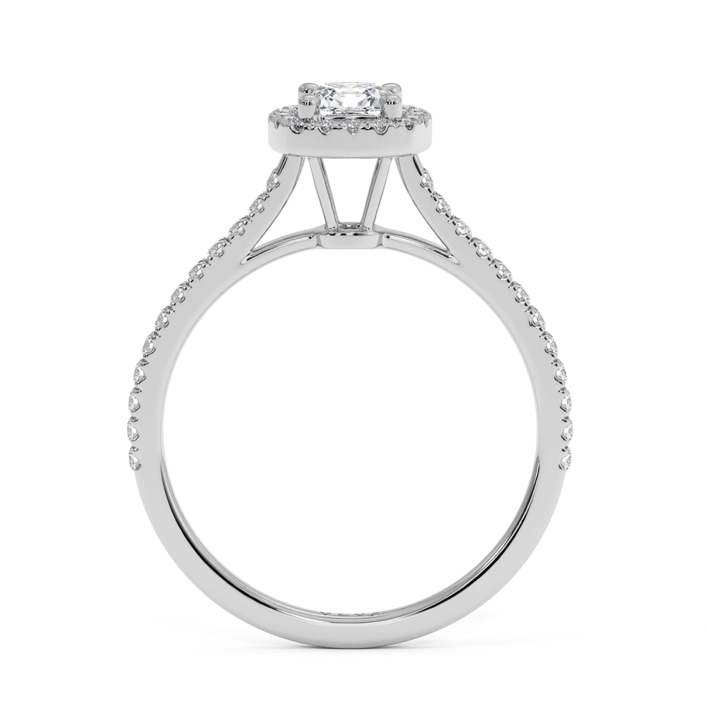 Engagement ring with 0.50 ct Cushion Diamond and 0.22 ct side diamonds