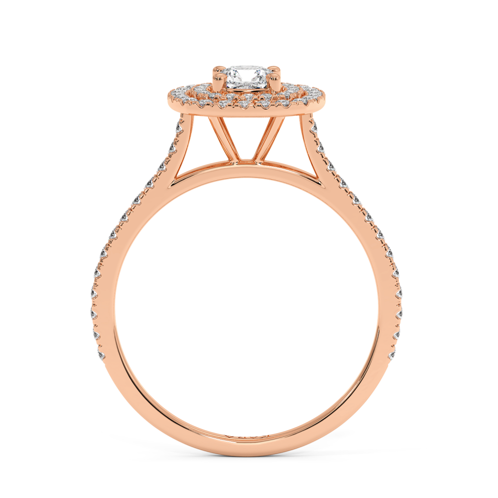 Engagement ring with 0.50 ct Cushion Diamond and 0.34 ct side diamonds