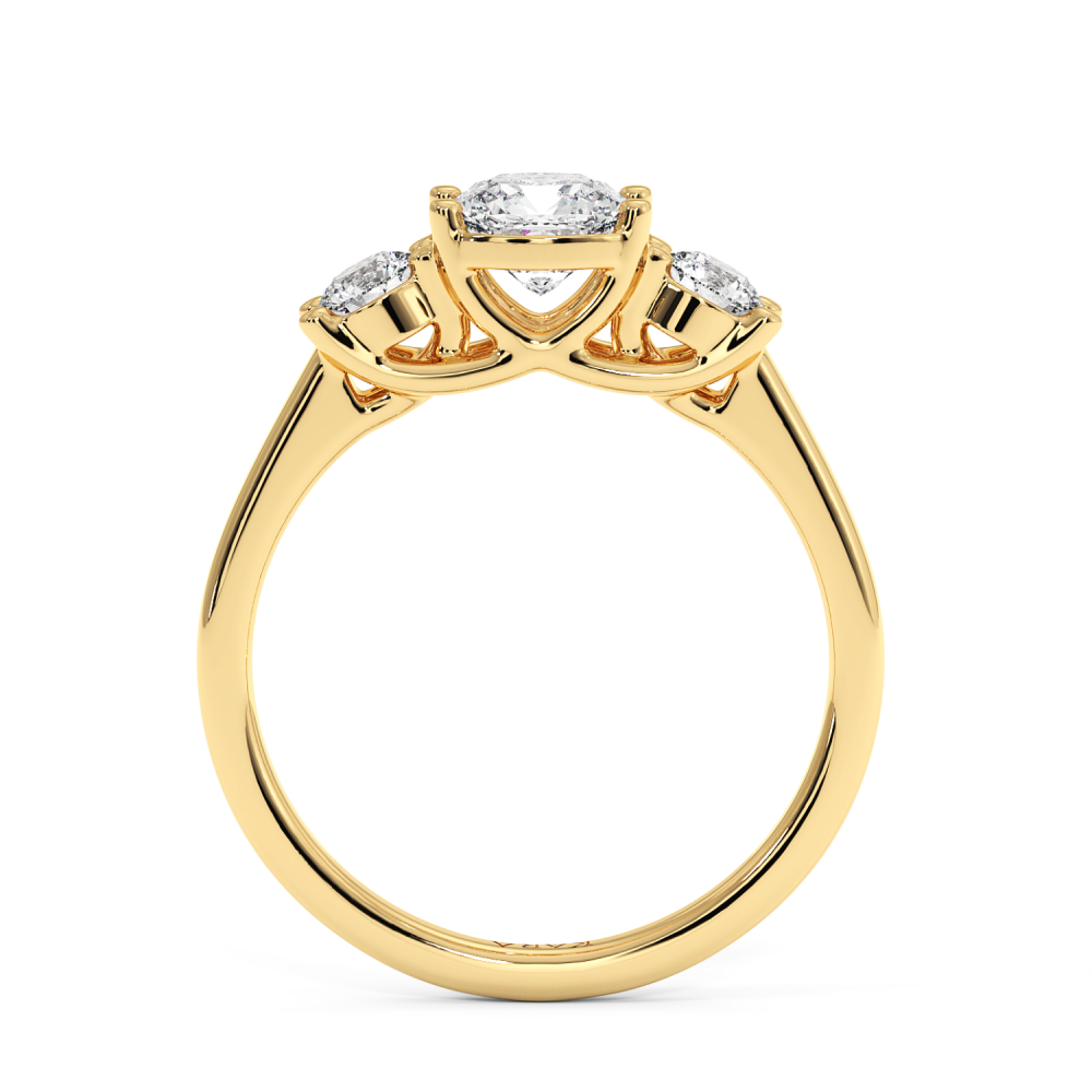 Engagement ring with 0.70 ct Cushion diamond and 0.27 ct side diamonds