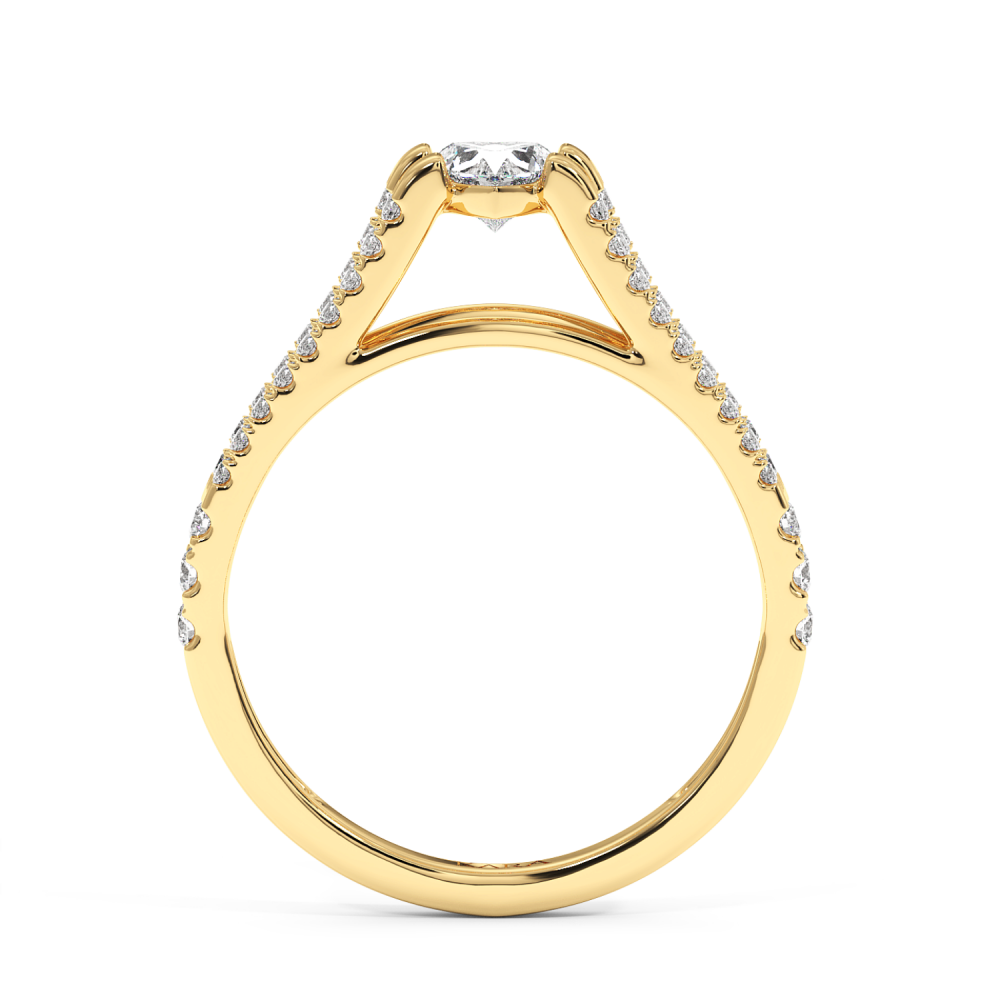 Engagement ring with Heart diamond of 0.29 ct and side diamonds of 0.27 ct