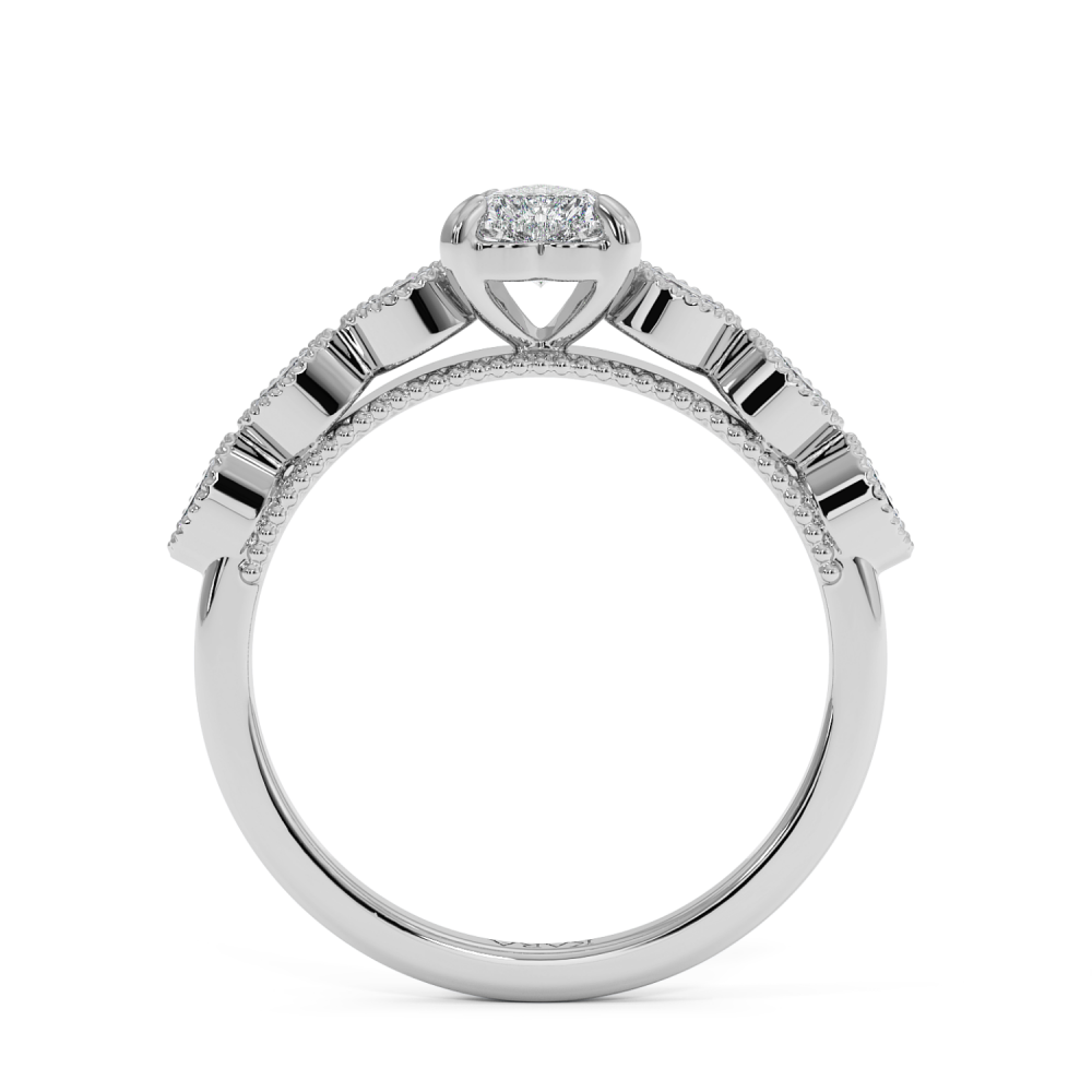 Engagement ring with 0.30 ct Heart diamond and 0.13 ct side diamonds