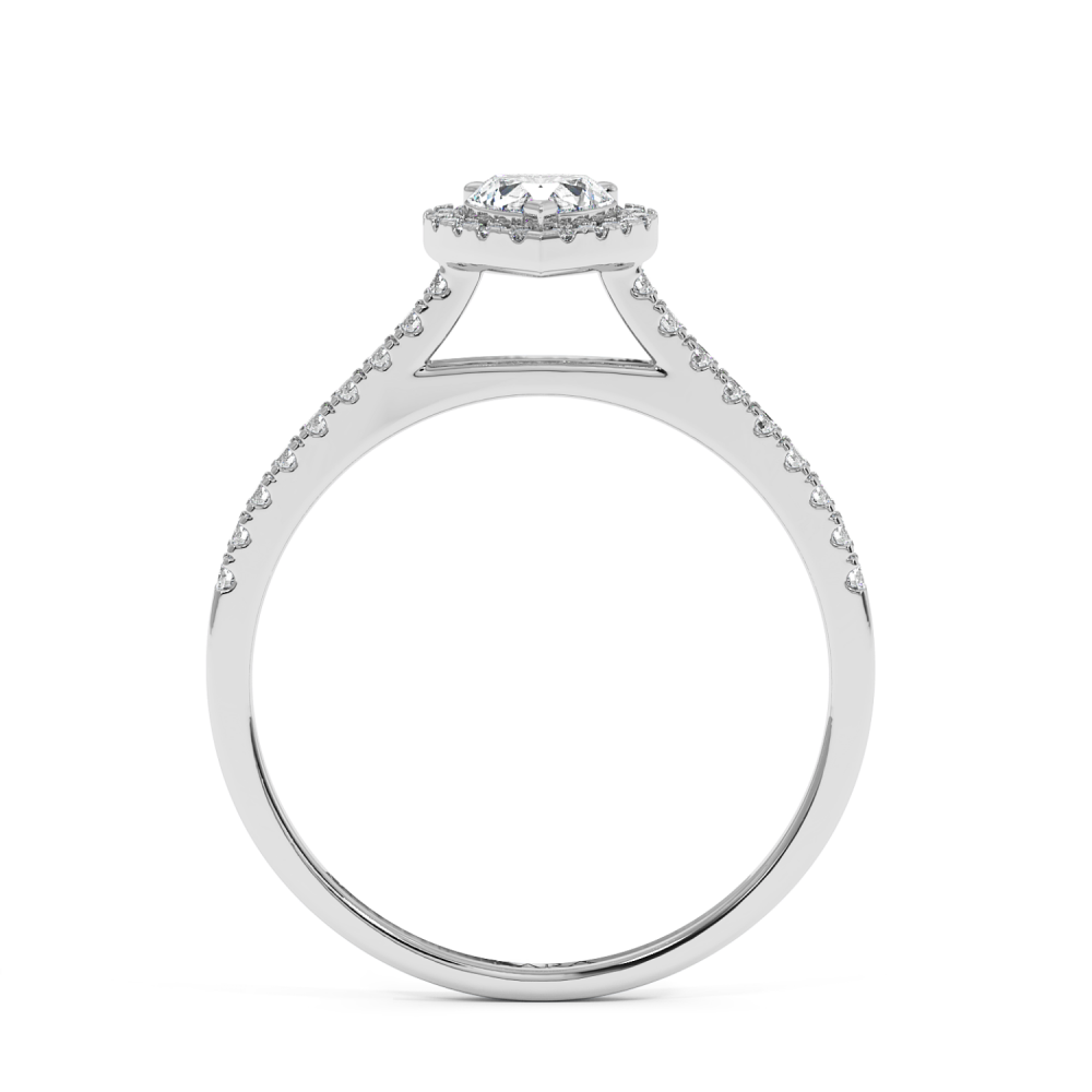 Engagement ring with 0.30 ct Heart diamond and 0.17 ct side diamonds