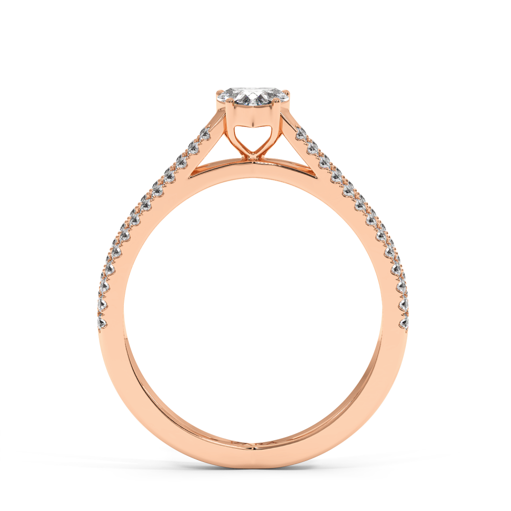 Engagement ring with 0.30 ct Heart diamond and 0.37 ct side diamonds