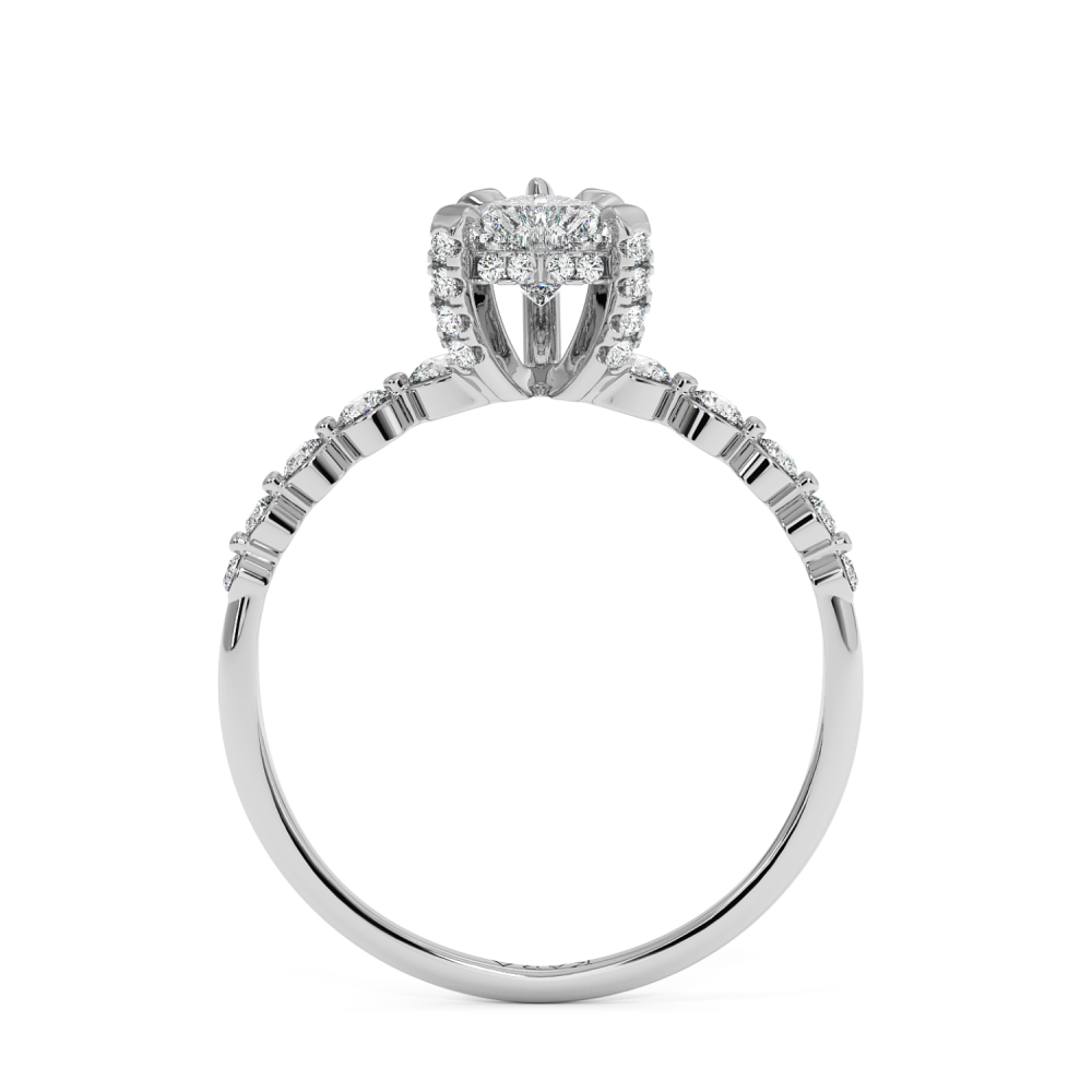 Engagement ring with Heart diamond of 0.30 ct and side diamonds of 0.27 ct