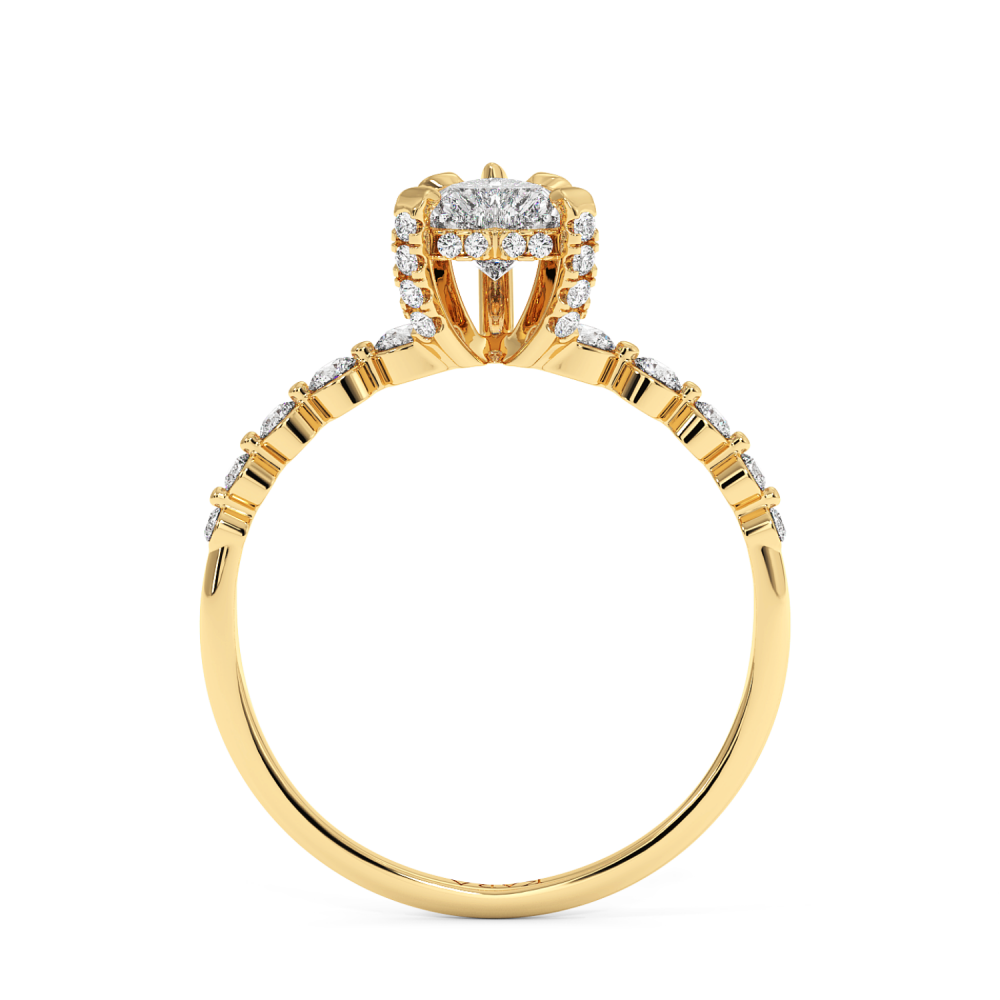 Engagement ring with Heart diamond of 0.30 ct and side diamonds of 0.27 ct