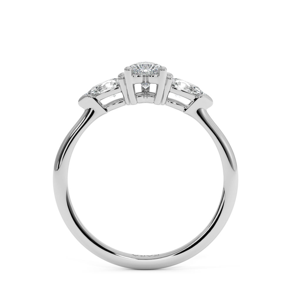 Engagement ring with 0.30 ct Heart diamond and 0.19 ct Pear side diamonds