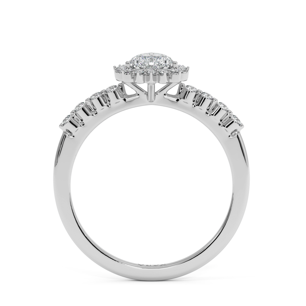 Engagement ring with 0.50 ct Heart diamond and 0.22 ct side diamonds