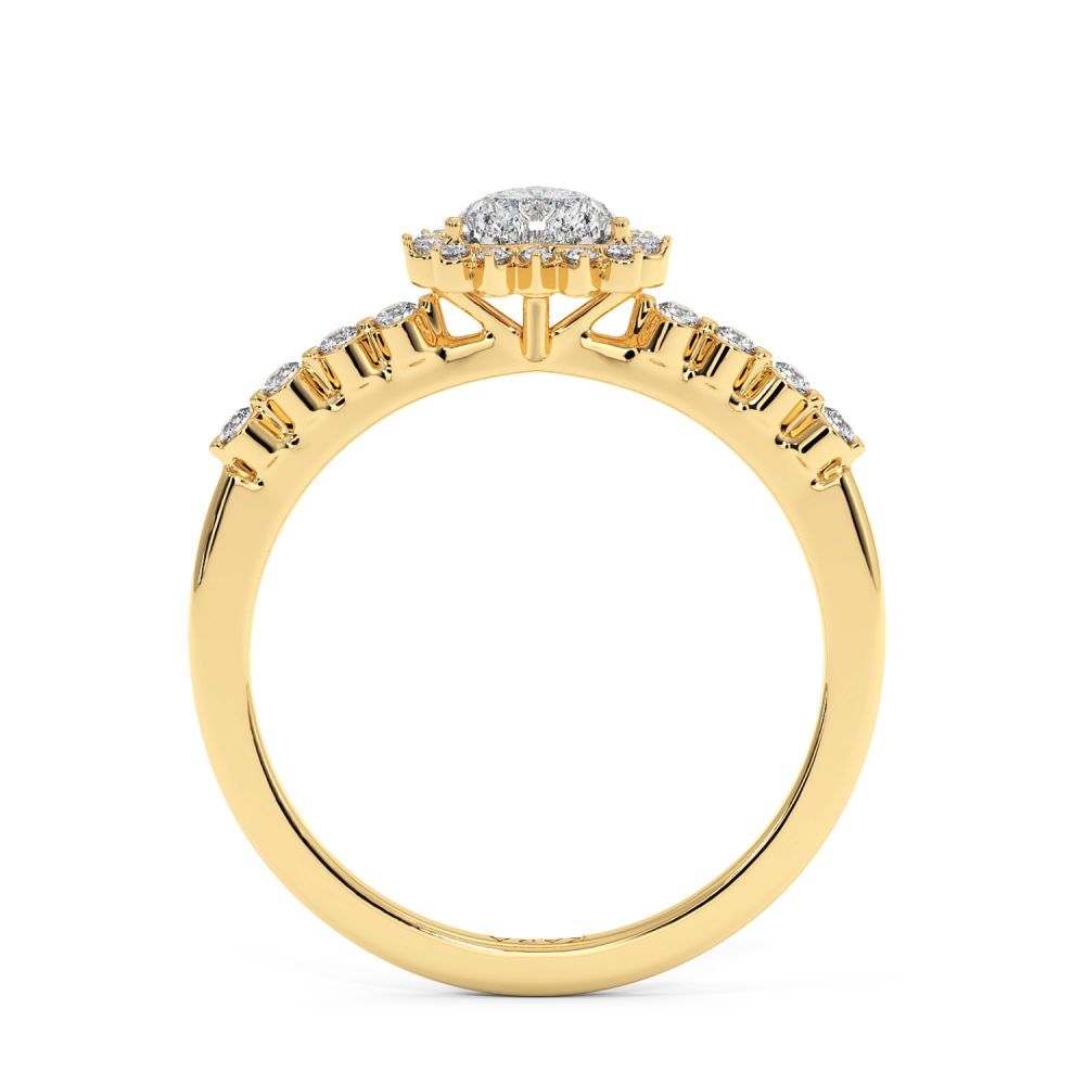 Engagement ring with 0.50 ct Heart diamond and 0.22 ct side diamonds