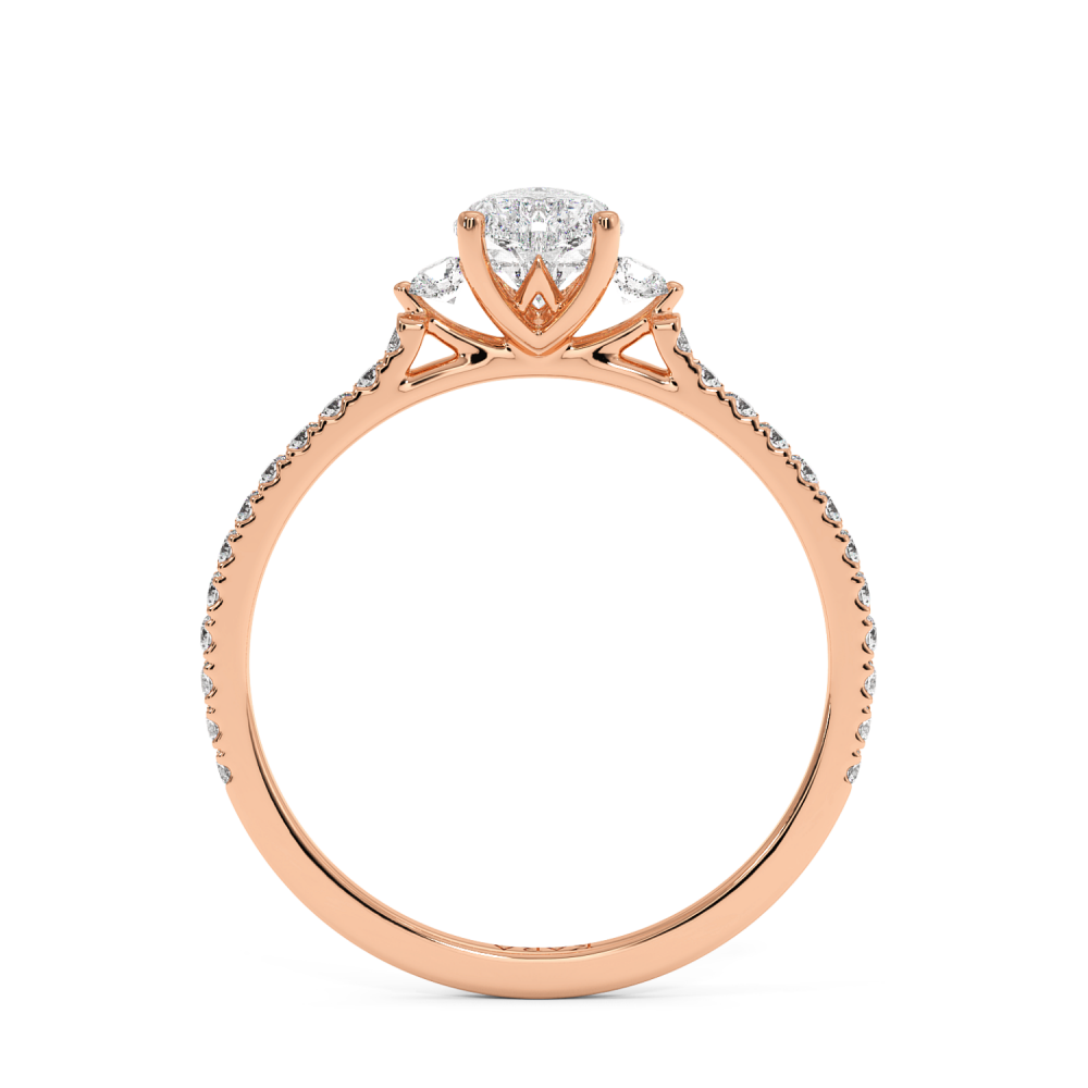 Engagement ring with Heart diamond of 0.50 ct and side diamonds of 0.23 ct