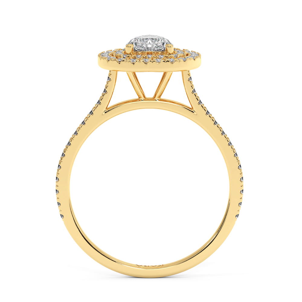 Engagement ring with Heart diamond of 0.50 ct and side diamonds of 0.36 ct