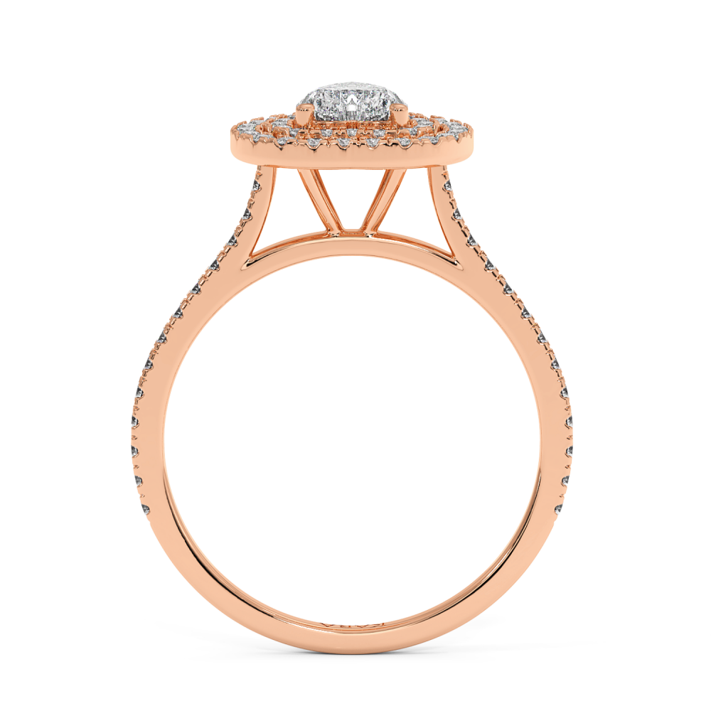 Engagement ring with Heart diamond of 0.50 ct and side diamonds of 0.36 ct