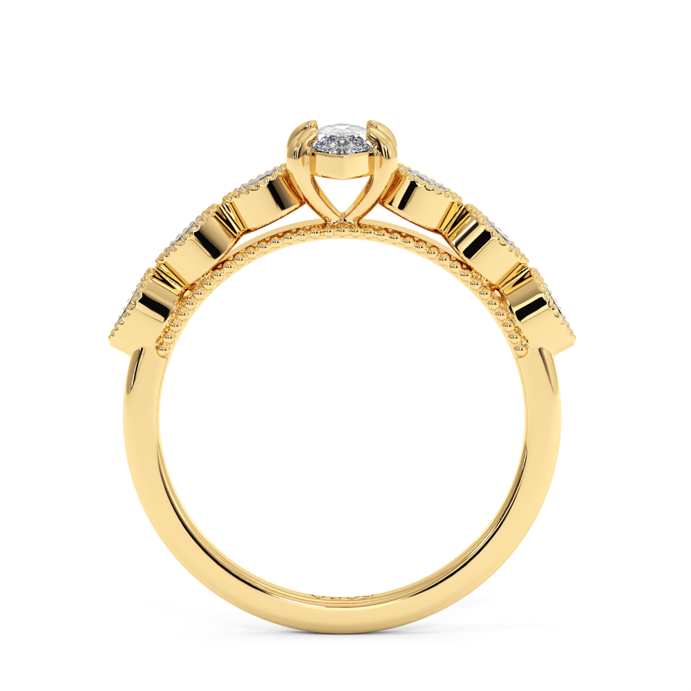Engagement ring with 0.30 ct Marquise diamond and 0.13 ct side diamonds