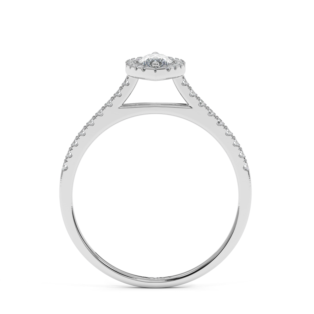 Engagement ring with 0.30 ct Marquise diamond and 0.17 ct side diamonds