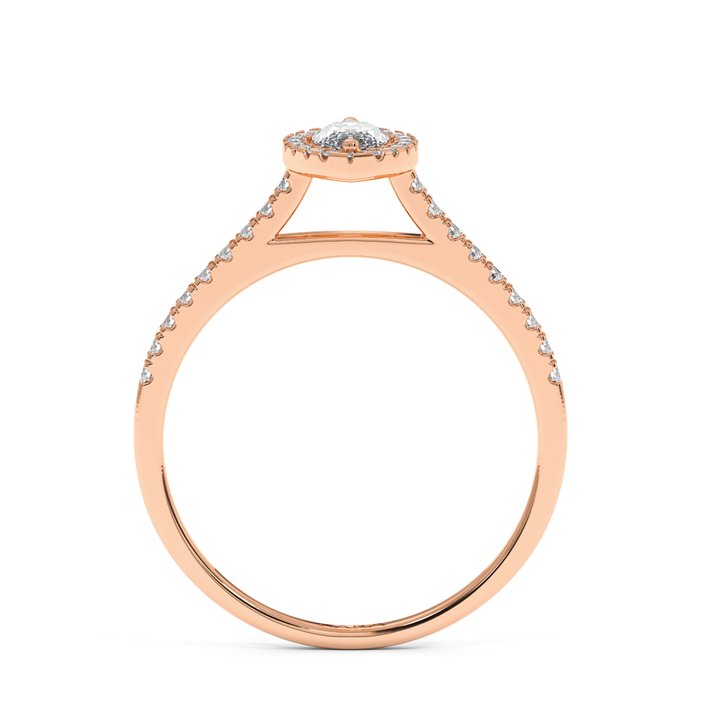 Engagement ring with 0.30 ct Marquise diamond and 0.17 ct side diamonds