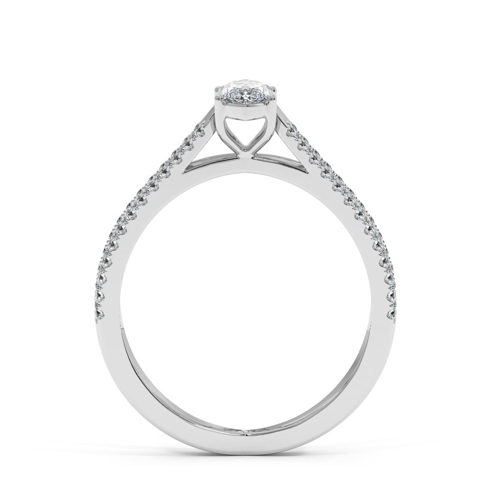 Engagement ring with 0.30 ct Marquise diamond and 0.37 ct side diamonds