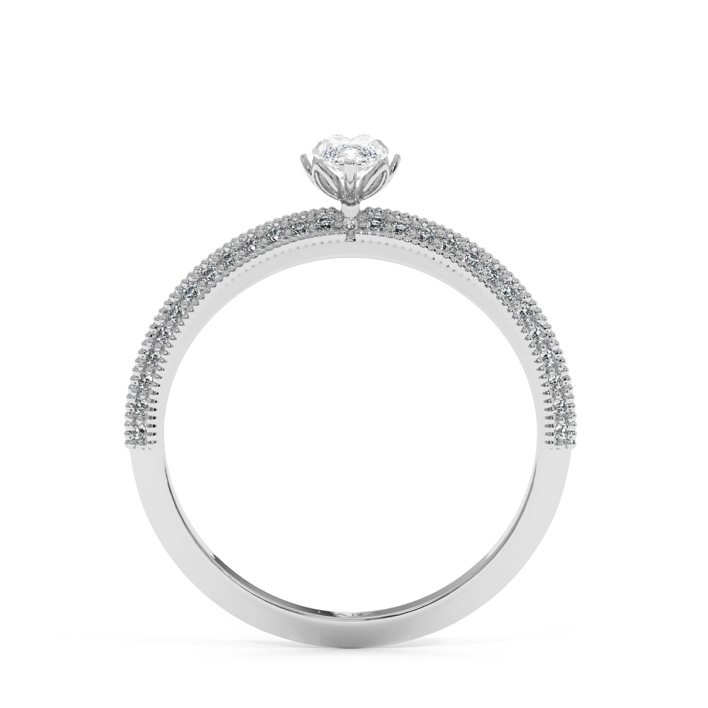 Engagement ring with 0.30 ct Marquise diamond and 0.19 ct side diamonds