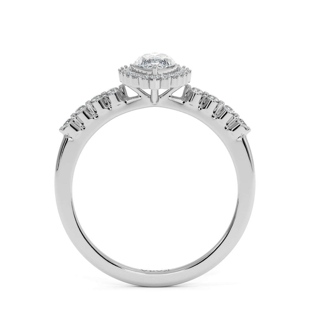 Engagement ring with 0.50 ct Marquise diamond and 0.15 ct side diamonds