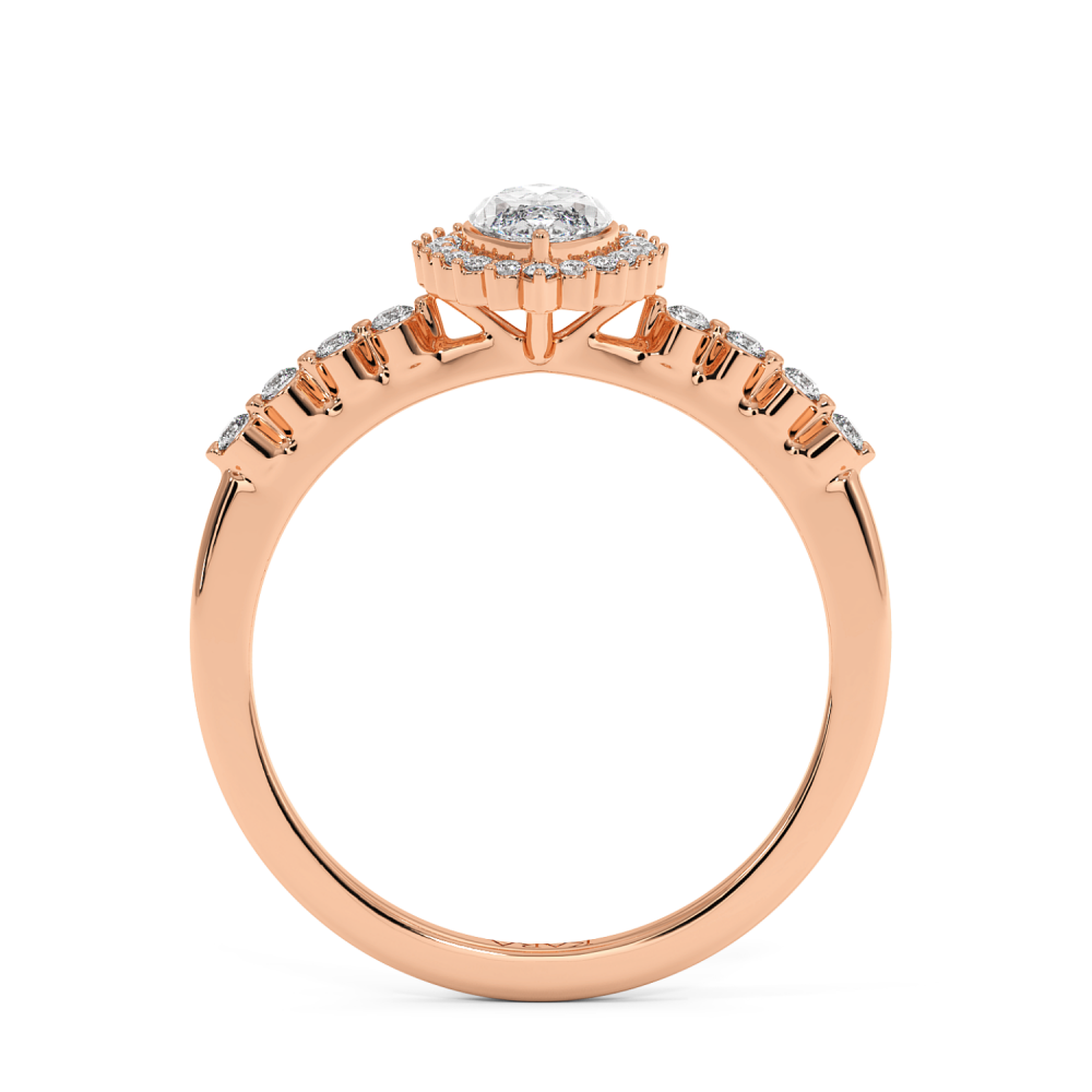 Engagement ring with 0.50 ct Marquise diamond and 0.15 ct side diamonds