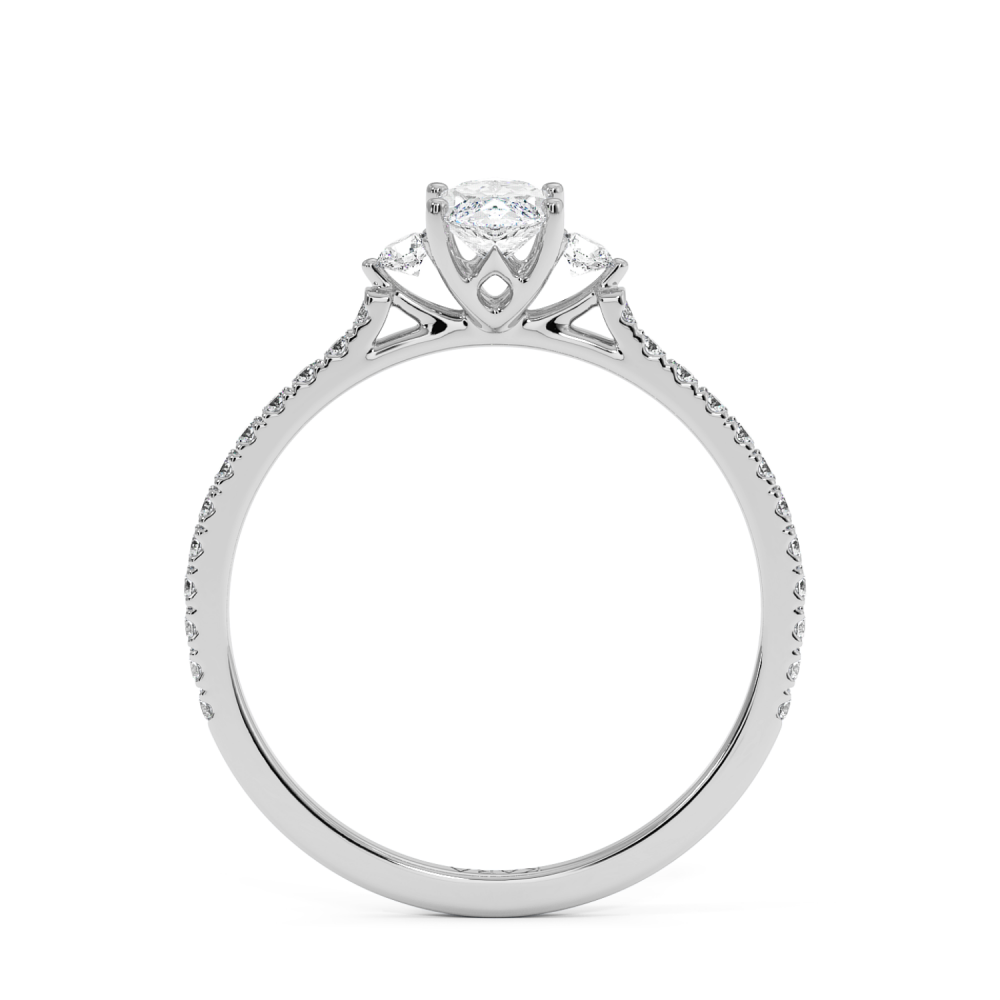 Engagement ring with 0.50 ct Marquise diamond and 0.23 ct side diamonds