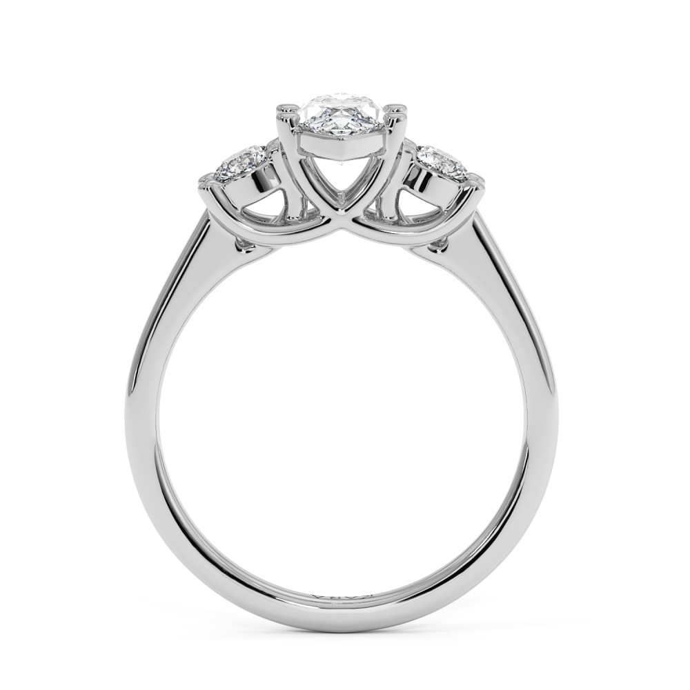 Engagement ring with 0.71 ct Marquise diamond and 0.27 ct side diamonds