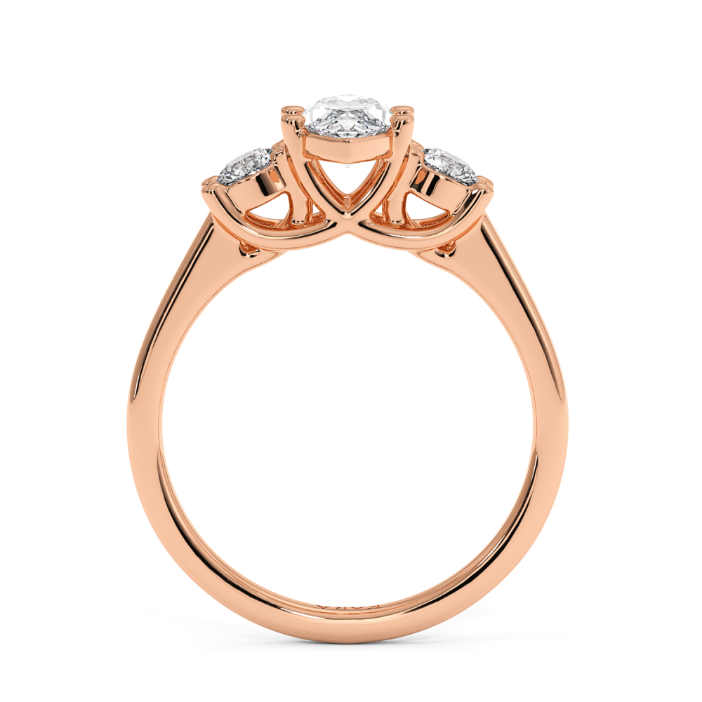 Engagement ring with 0.71 ct Marquise diamond and 0.27 ct side diamonds