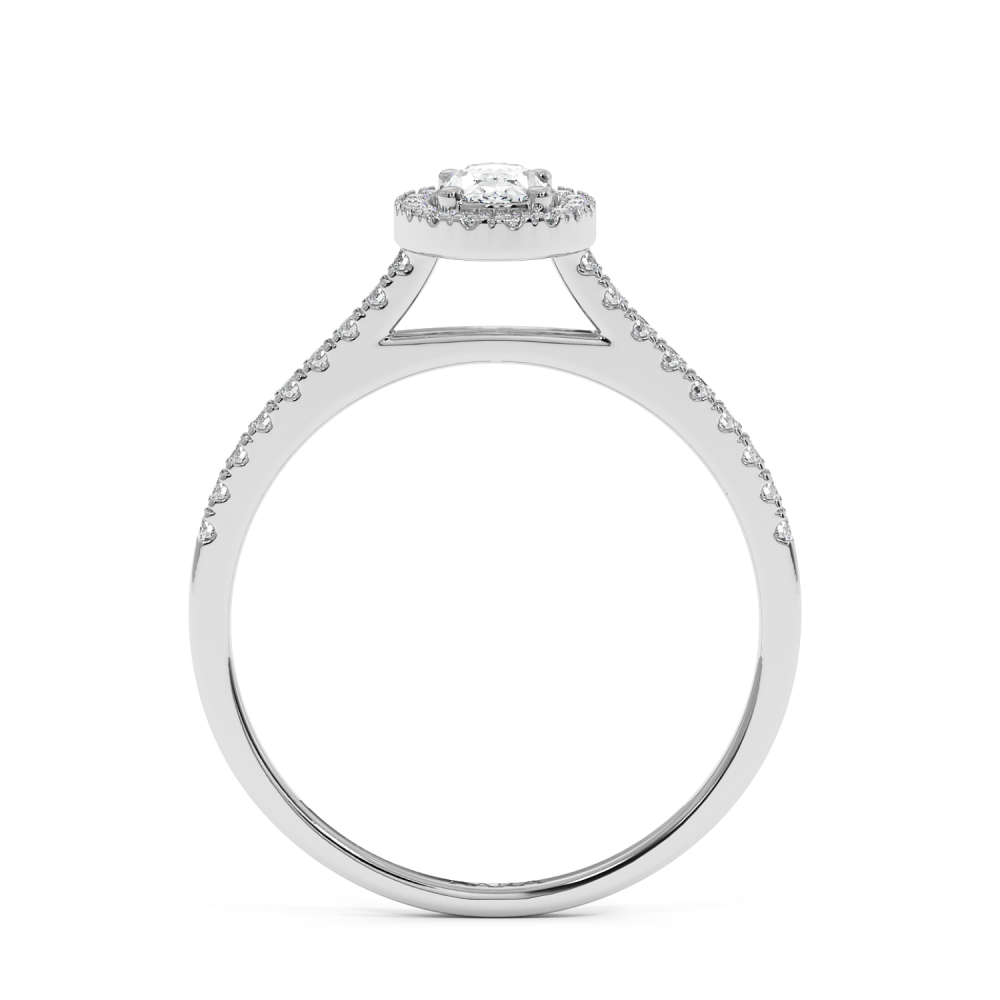 Engagement ring with 0.30 ct Oval diamond and 0.17 ct side diamonds