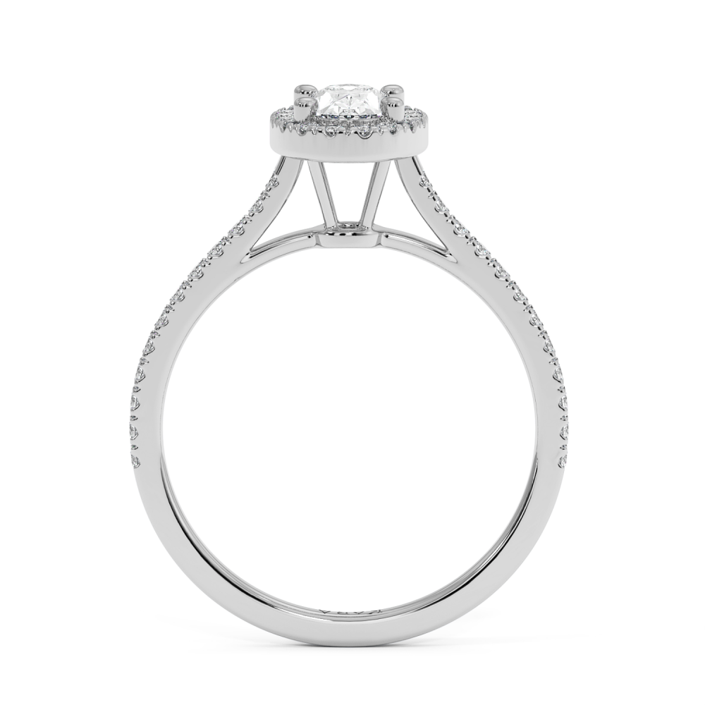 Engagement ring with 0.30 ct Oval diamond and 0.23 ct side diamonds