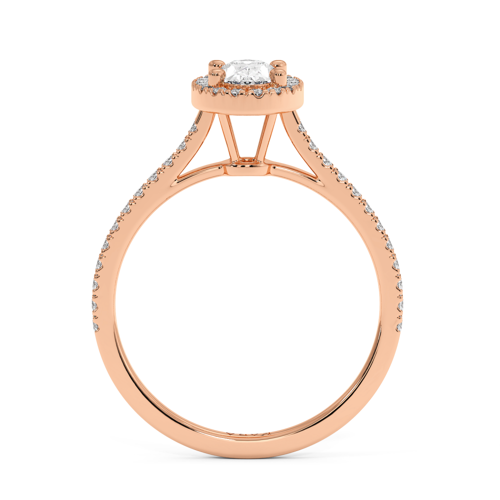 Engagement ring with 0.30 ct Oval diamond and 0.23 ct side diamonds