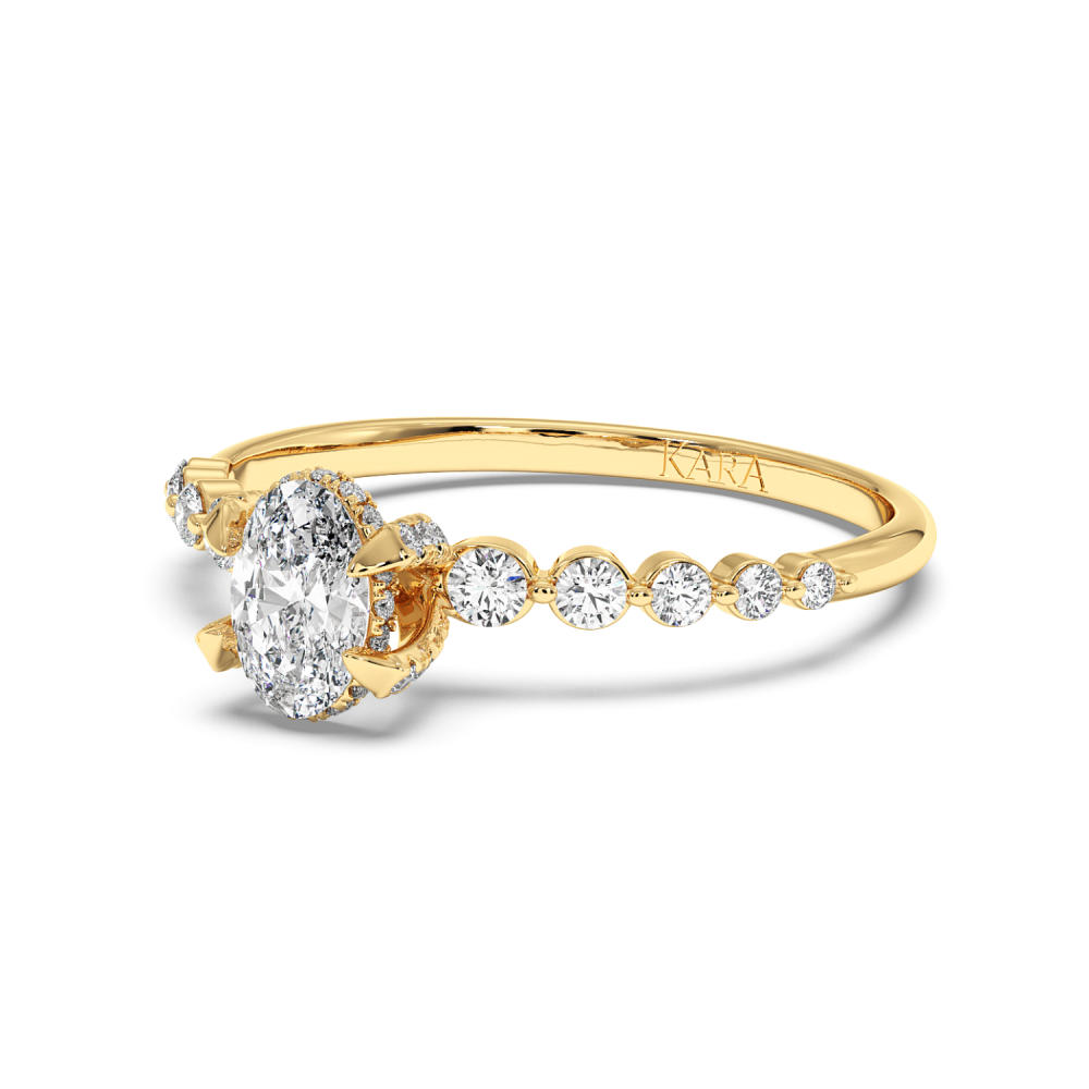 Engagement ring with 0.30 ct Oval Diamond and 0.26 ct side diamonds