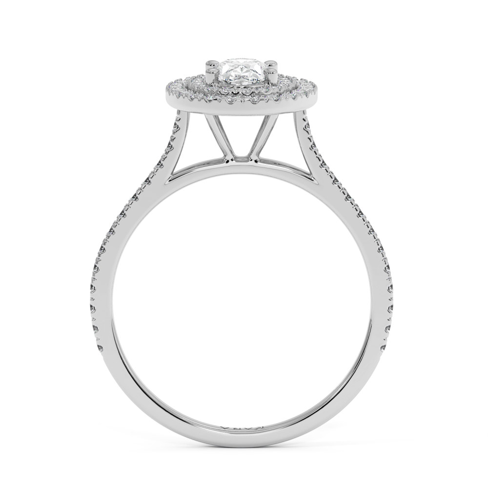 Engagement ring with 0.50 ct Oval diamond and 0.35 ct side diamonds