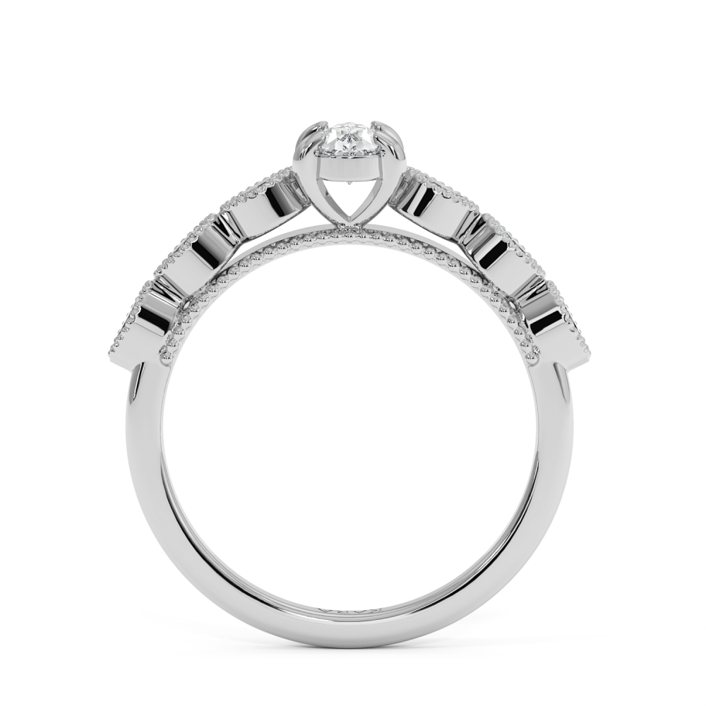Engagement ring with 0.30 ct Pear diamond and 0.13 ct side diamonds
