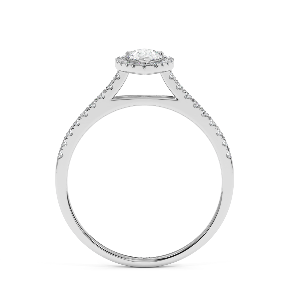 Engagement ring with 0.30 ct Pear diamond and 0.17 ct side diamonds