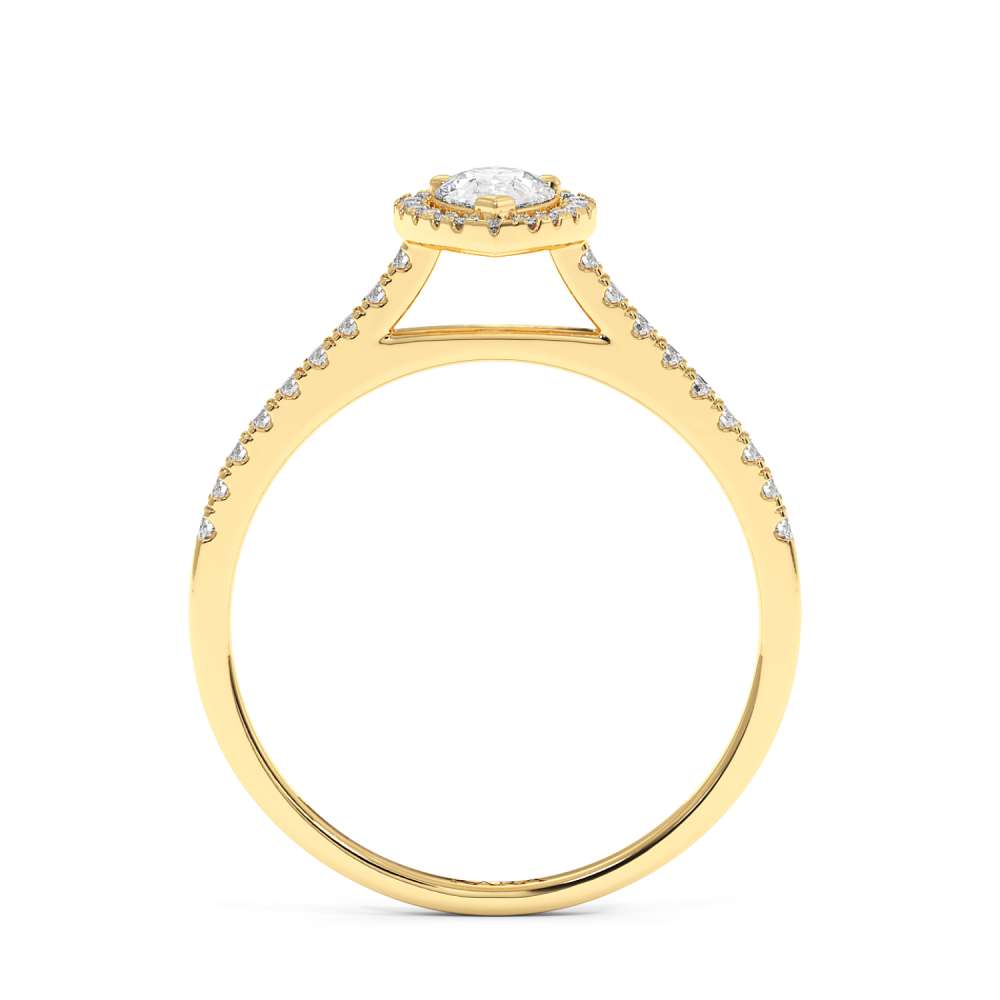 Engagement ring with 0.30 ct Pear diamond and 0.17 ct side diamonds