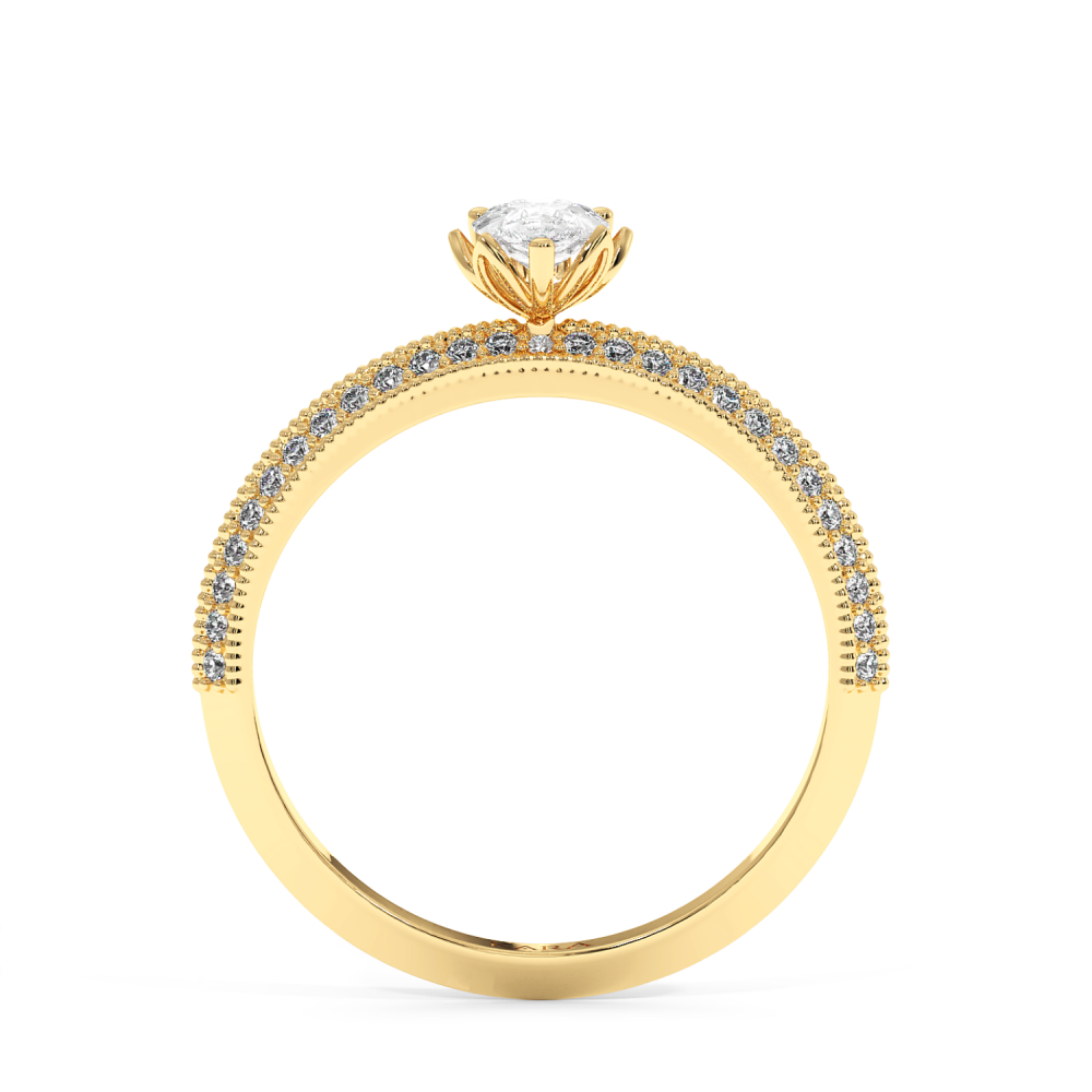 Engagement ring with 0.30 ct Pear diamond and 0.19 ct side diamonds