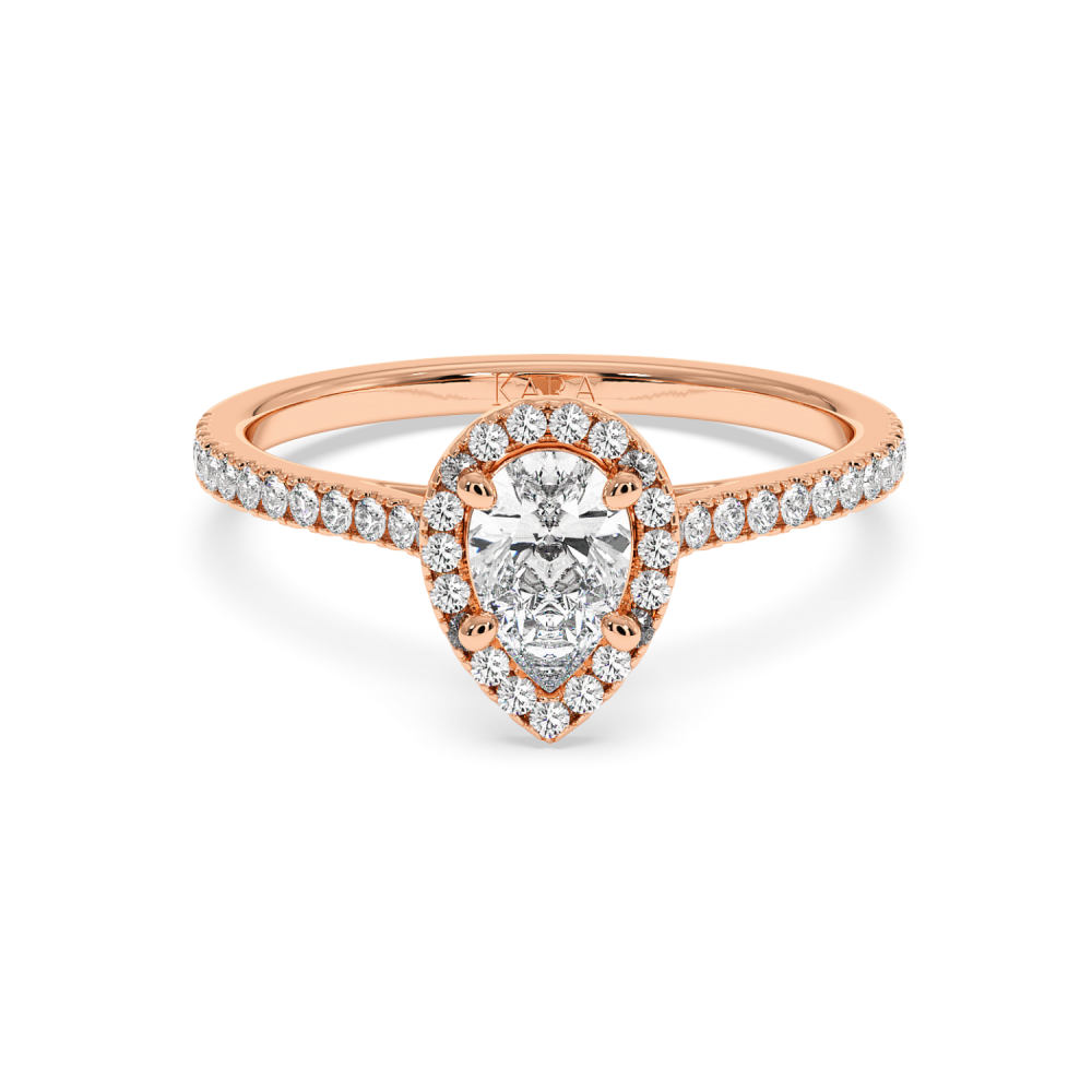 Engagement ring with 0.50 ct Pear diamond and 0.23 ct side diamonds