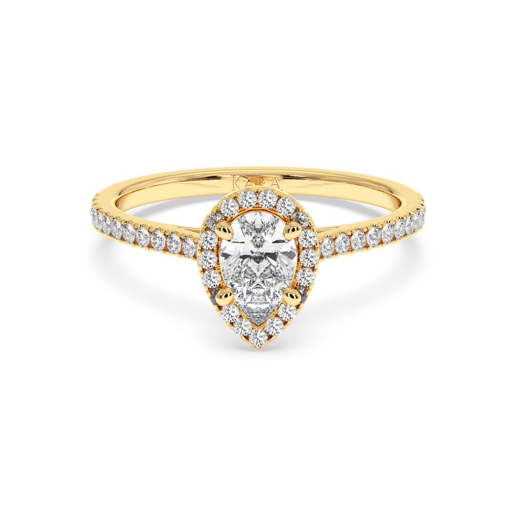 Engagement ring with 0.50 ct Pear diamond and 0.23 ct side diamonds