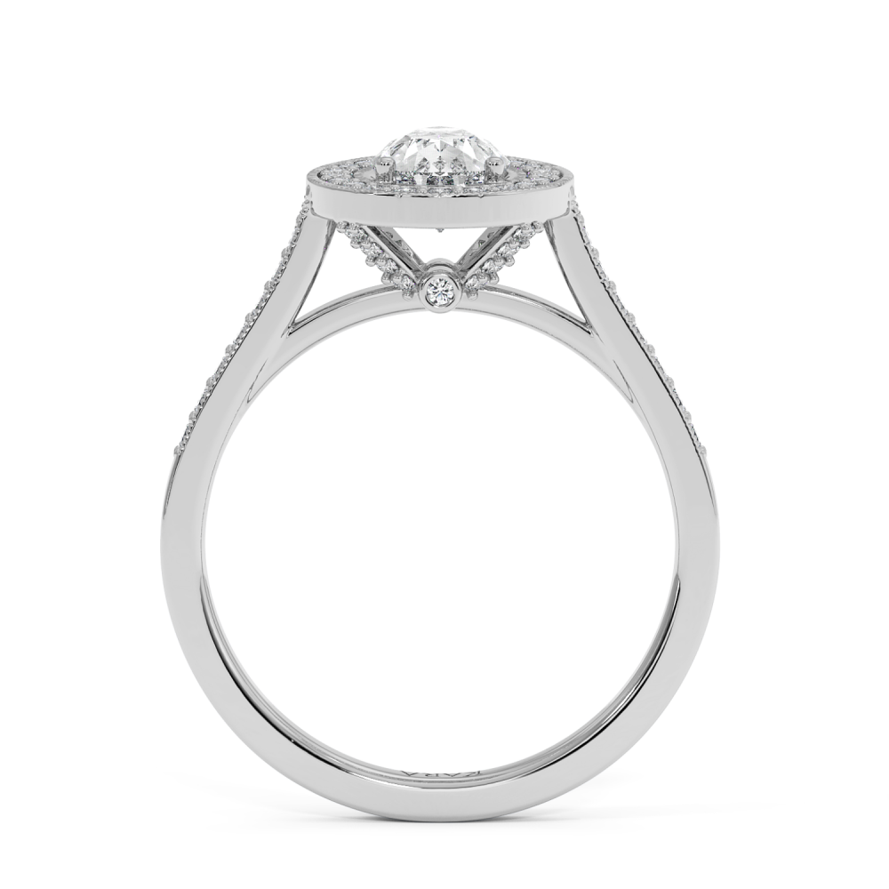Engagement ring with 0.70 ct Pear diamond and 0.26 ct side diamonds