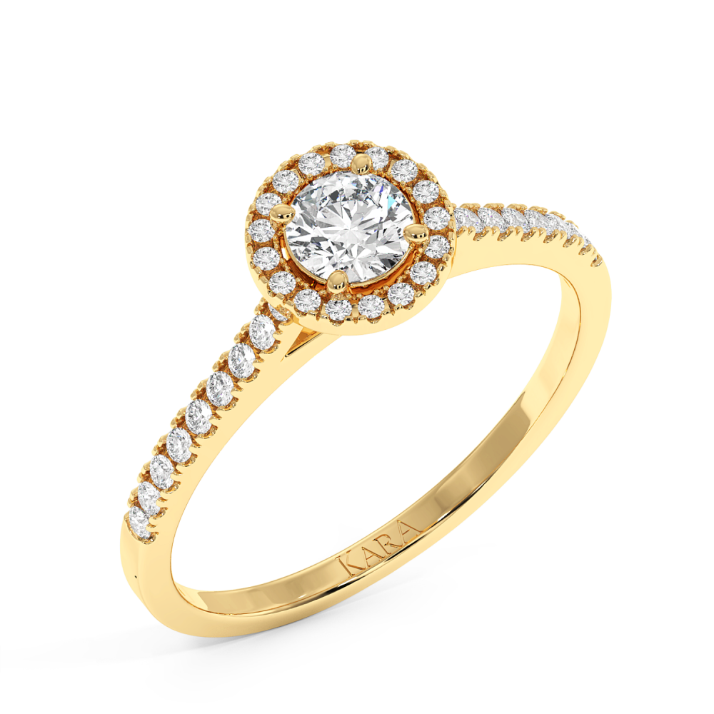 Engagement ring with central diamond of 0.20 ct and side diamonds of 0.08 ct