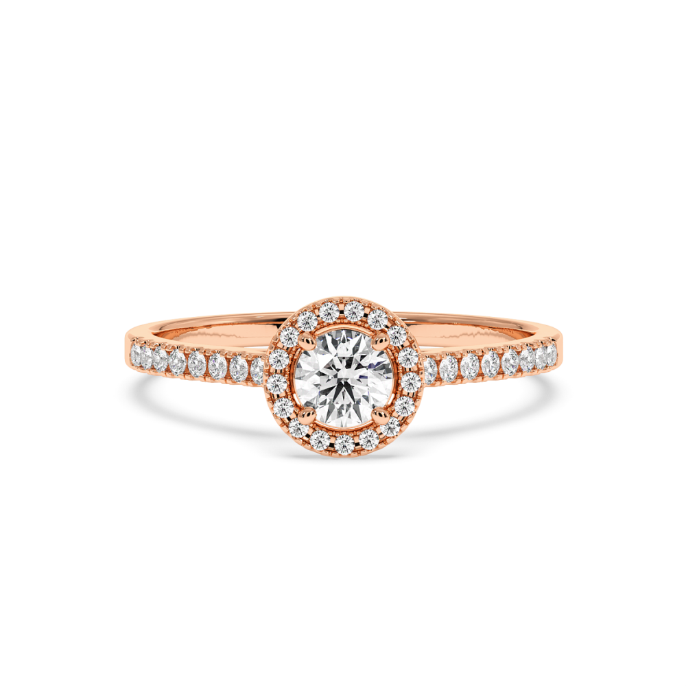 Engagement ring with central diamond of 0.20 ct and side diamonds of 0.08 ct