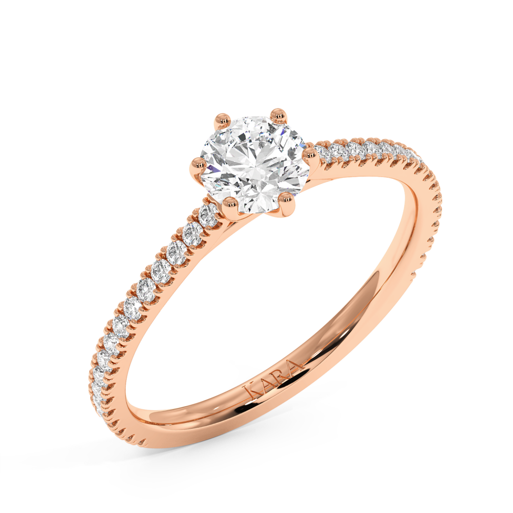 Engagement ring with central diamond of 0.20 ct and side diamonds of 0.19 ct