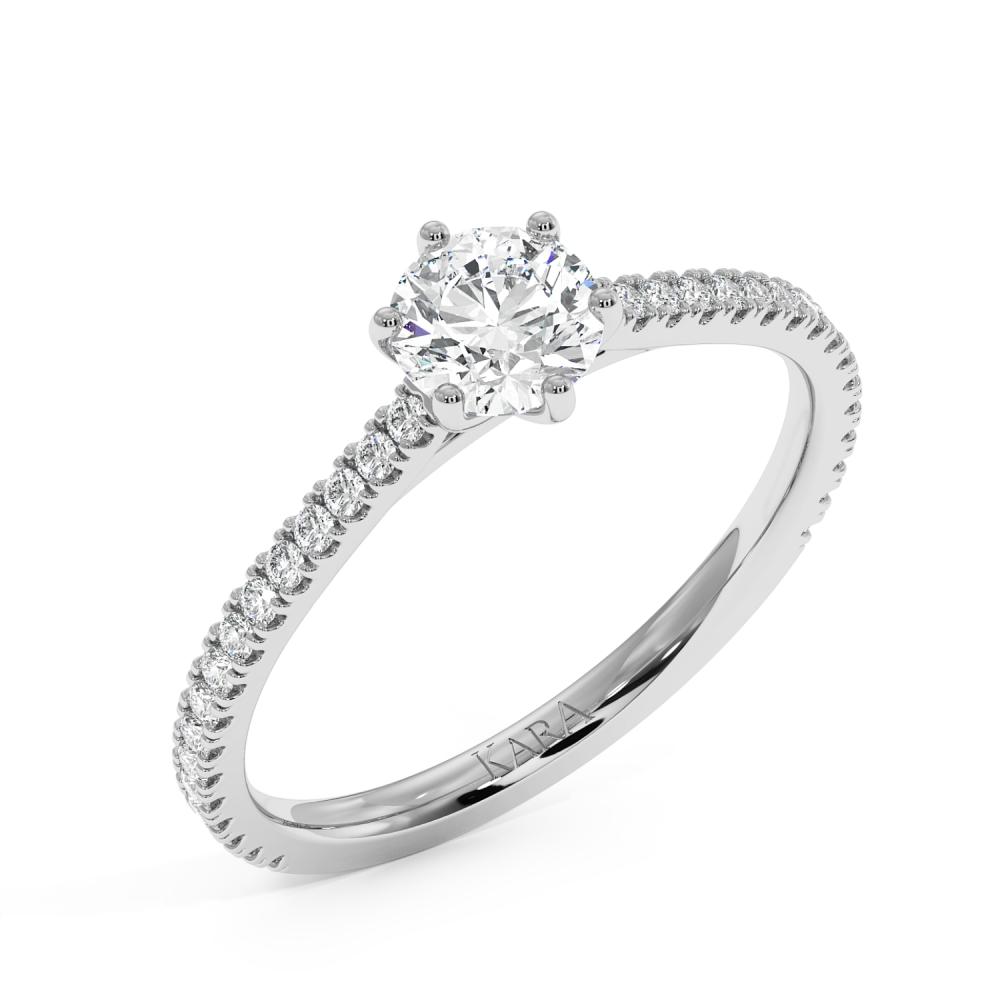 Engagement ring with central diamond of 0.20 ct and side diamonds of 0.19 ct